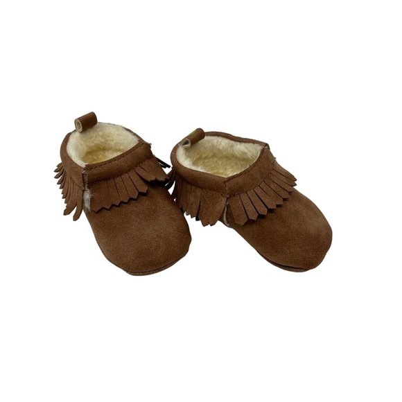 Baby Grey Knit & Faux Fur Boots, & Brown‎ Suede Moccasins - Sizes 0-3 M & 3-6 M - Picture 10 of 14